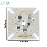 ابعاد چیپ ال‌ای‌دی 30 وات 220 ولت مهتابی برند MS دو خازنه