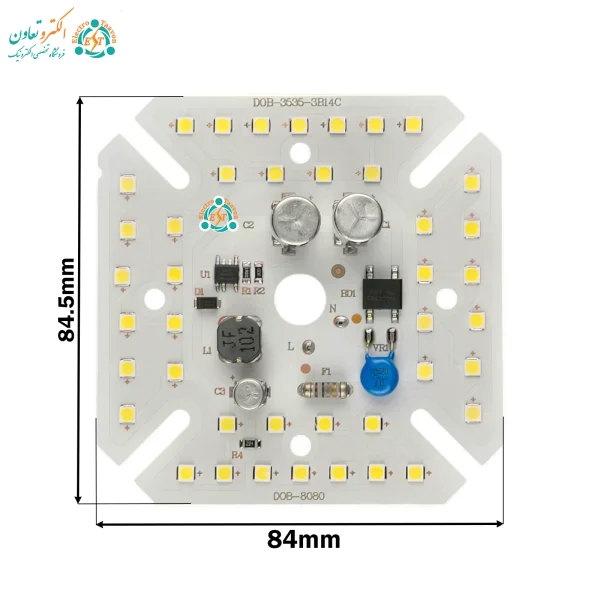 ماژول LED 80 وات 220 ولت مربع با چیپست 3535 و رنگ سفید مهتابی