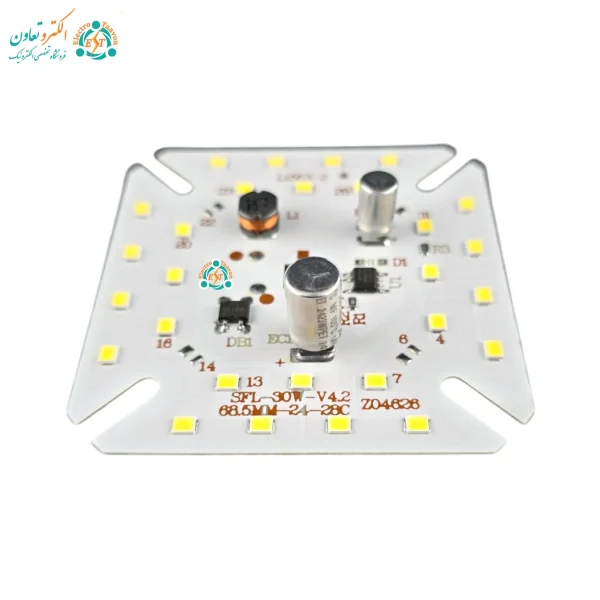 خرید ابعاد چیپ ال‌ای‌دی 30 وات 220 ولت مهتابی برند MS دو خازنه