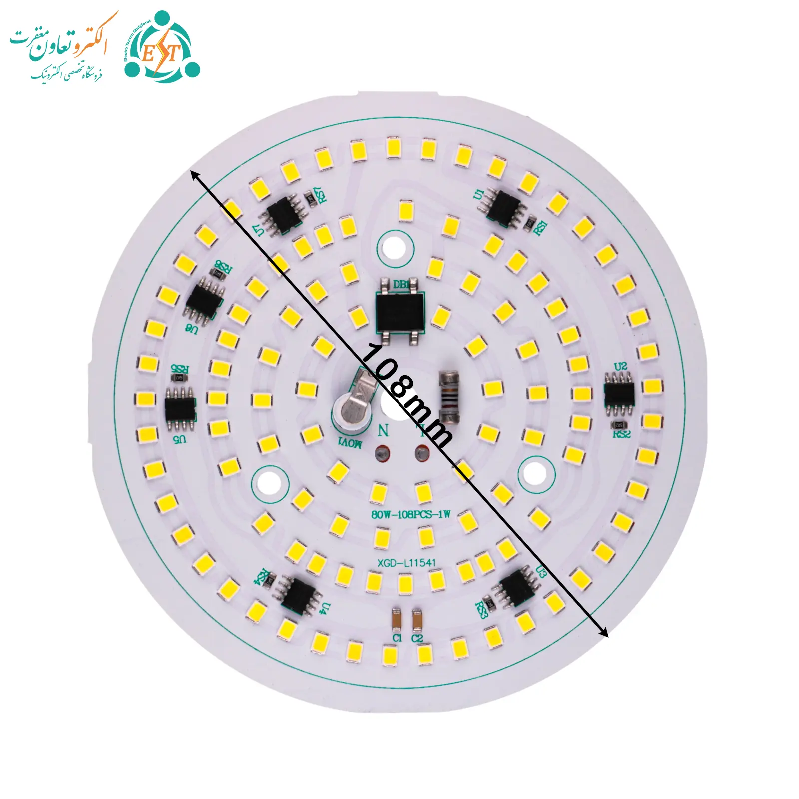 قطر چیپ ال ای دی 108 میلی‌متر XGD