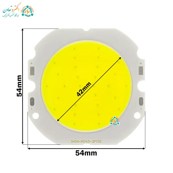 ابعاد ال ای دی 15 وات 300 میلی آمپر مهتابی مدل 1502
