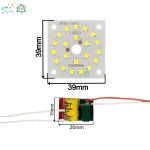 ابعاد پک چیپ ال ای دی 20 وات با درایور مناسب برای لامپ و چراغ سقفی