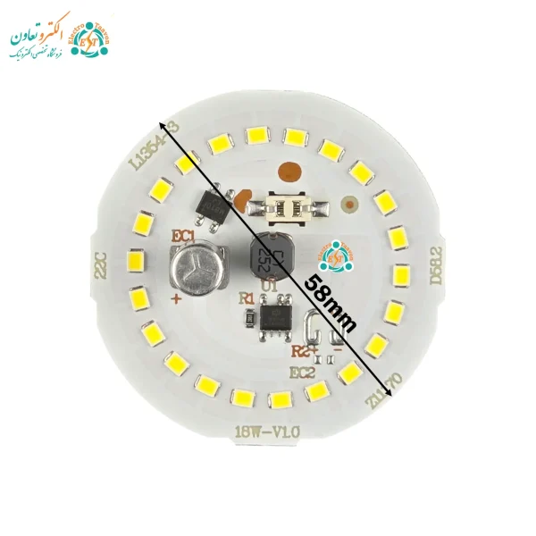 Dimensions of 18 Watt 220 Volt Round Moonlight LED Chip with Capacitor