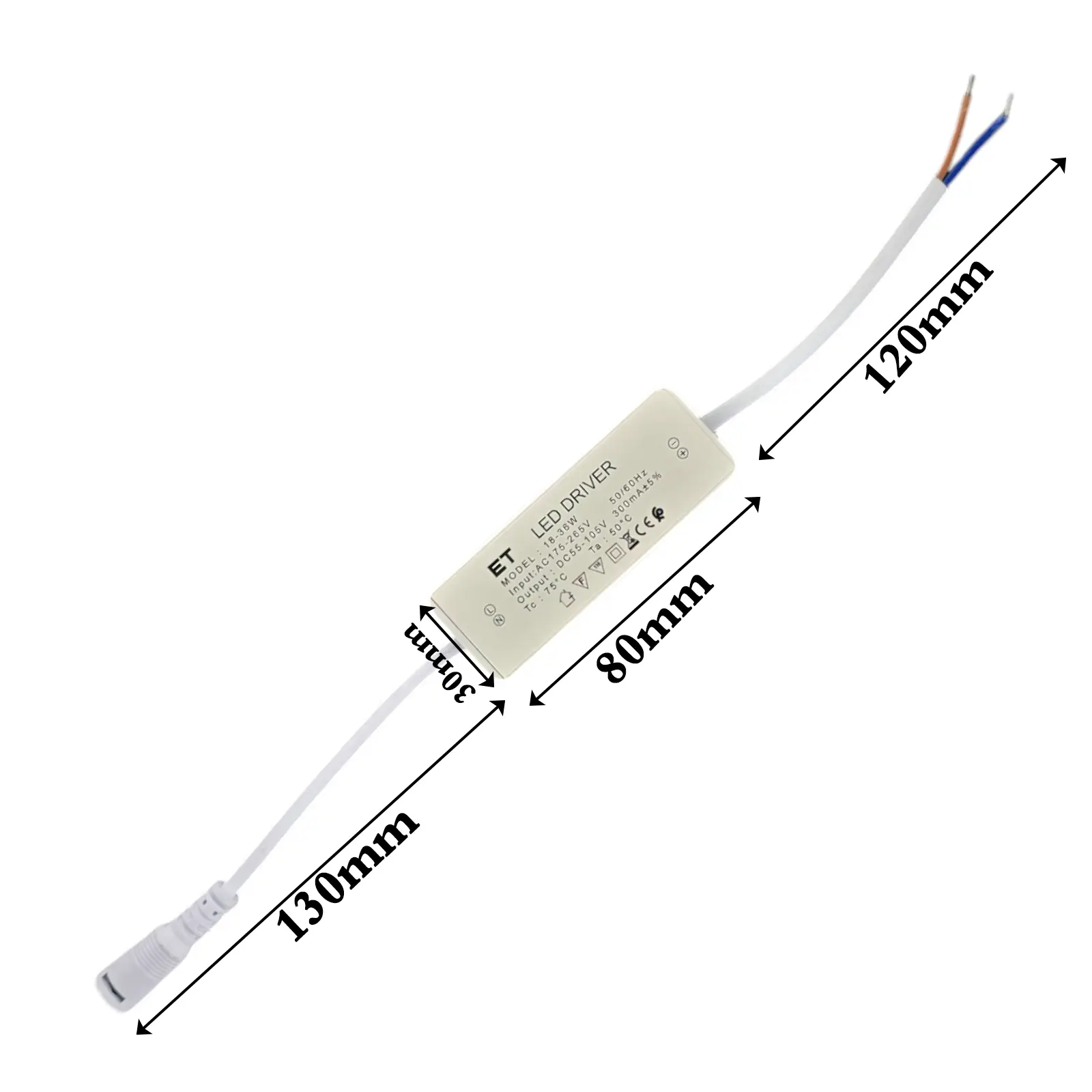 ابعاد درایور 18-36w ابعاد درایور 18-36w