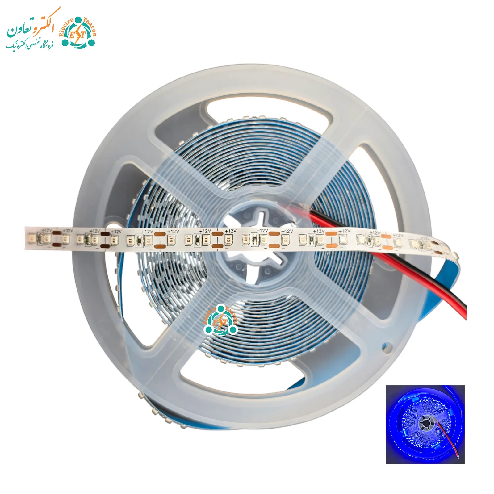 خرید ریسه LED نواری 12 ولت آبی با تراکم 216 و 312 چیپ