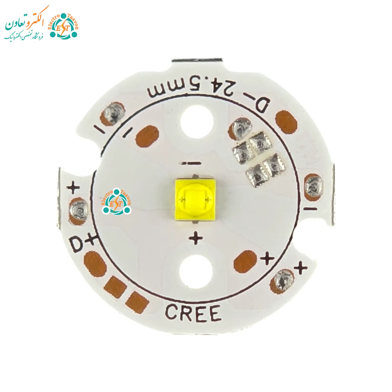 ال ای دی 3 وات CREE روی برد 24mm – نمای نزدیک