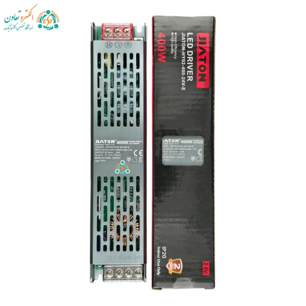 سوییچینگ اسلیم ۲۴ ولت ۴۰۰ وات جیاتون (۱۶.۵ آمپر) راندمان ۶۰٪