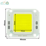 ابعاد چیپ COB 50 وات مهتابی 300mA