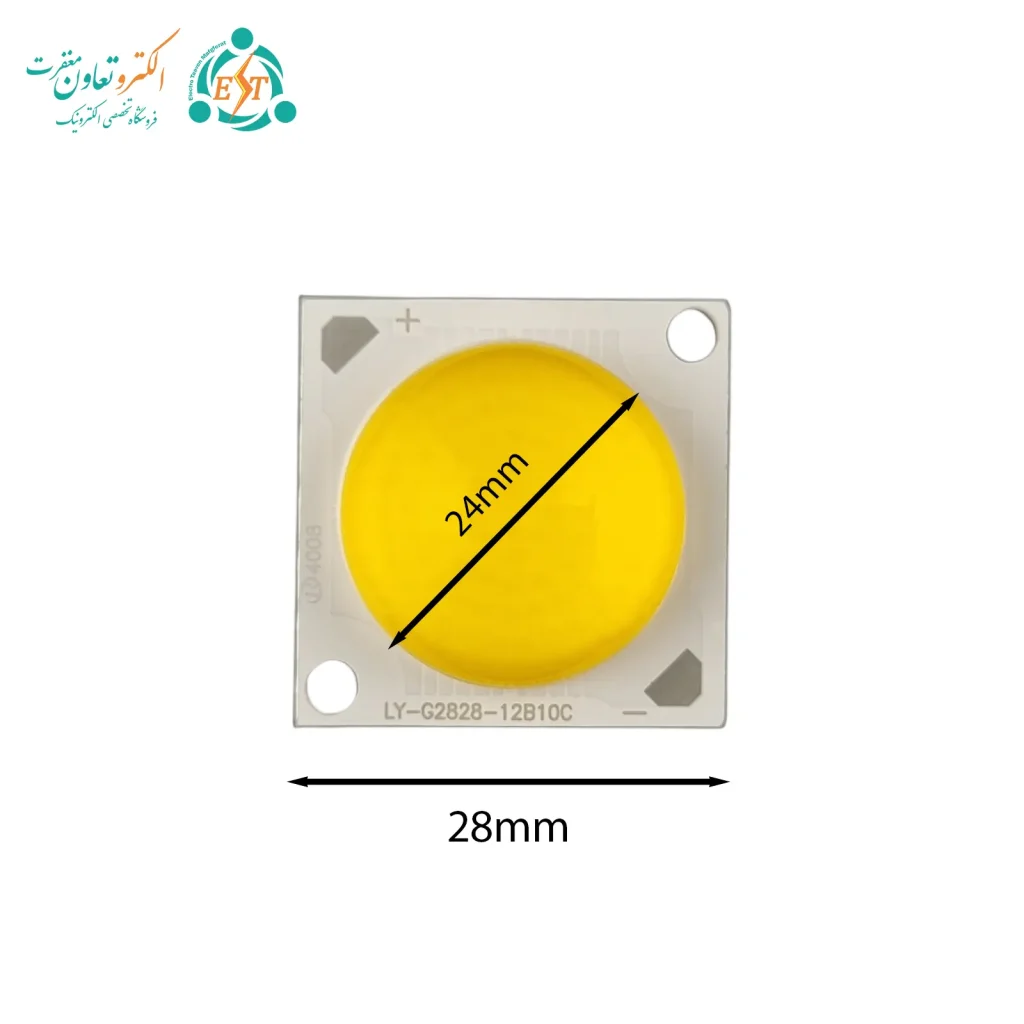 ابعاد ال ای دی 50 وات 1500 میلی آمپر آفتابی لنزدار.