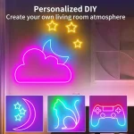 نورپردازی دیوار با ریسه نئون فلکسی RGB