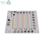 نمای زاویه‌دار چیپ ۱۰۰ وات بلالی پروژکتوری RGB و قطعات روی برد