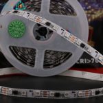 نمای نزدیک نوار RGB رونده جیاتون و علامت‌های روی برد