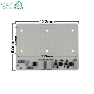 ابعاد چیپ بلالی سبز CG؛ ماژول ۱۲۲×۹۲ و بخش SMD ۱۱۳×۵۳ میلی‌متر